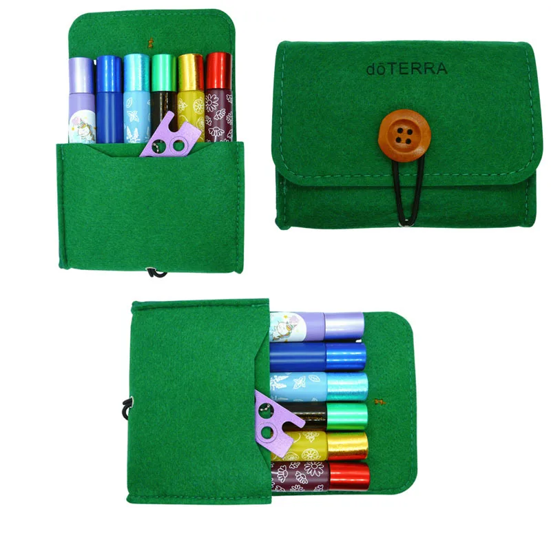 Felt Essential Oil Case for DoTERRA 6 Slots 10ML Storage Bag Bottles Holder Essential Oil Aromatherapy Storage Carry Hanging Bag