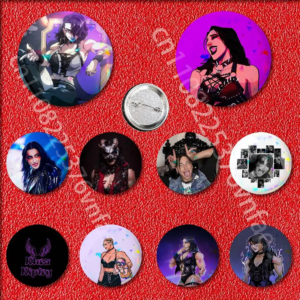

R-Rhea Ripley Wrestler Badge For 75mm 25mm 44mm 32mm 58mm Round Pin Brooch Insignia Shell Adornment