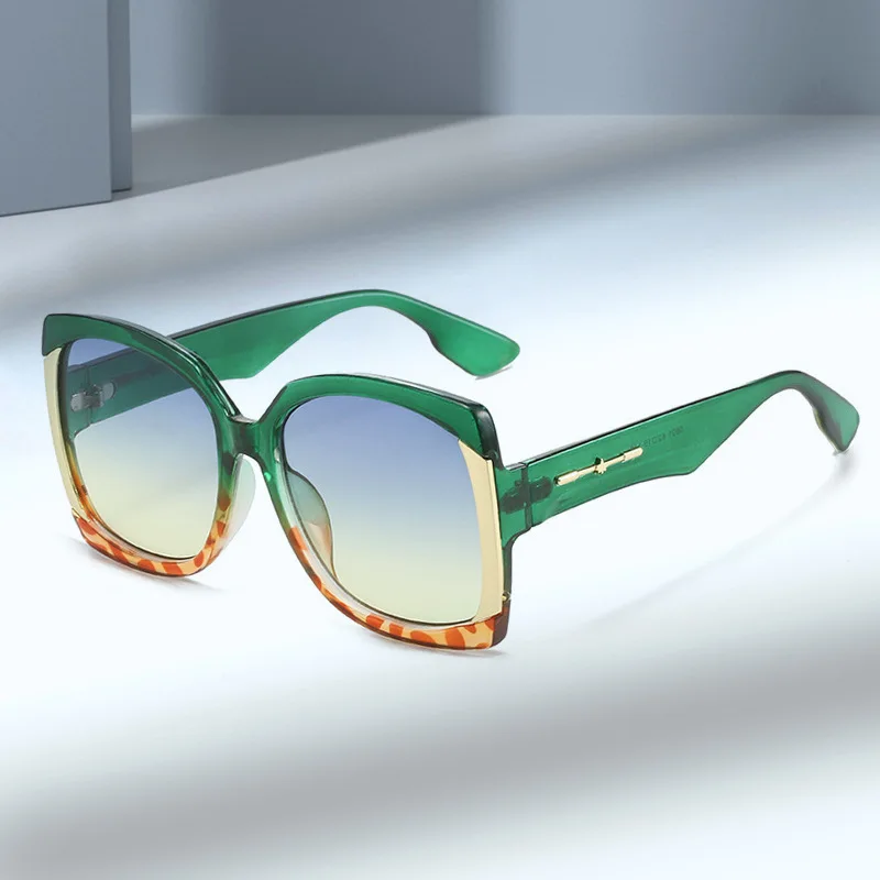 العلامة التجارية تصميم كبير إطار مربع النظارات الشمسية للرجال النساء موضة خمر نظارات شمسية خضراء فاخرة الكلاسيكية الذكور السيدات نظارات 2025