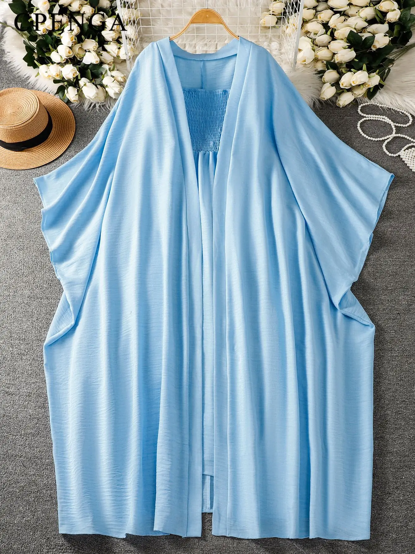 طقم كارديجان إسلامي مكون من قطعتين للنساء فستان عباية متواضع أنيق في دبي مع رداء قفطان تركي للحفلات الإسلامية الداخلي