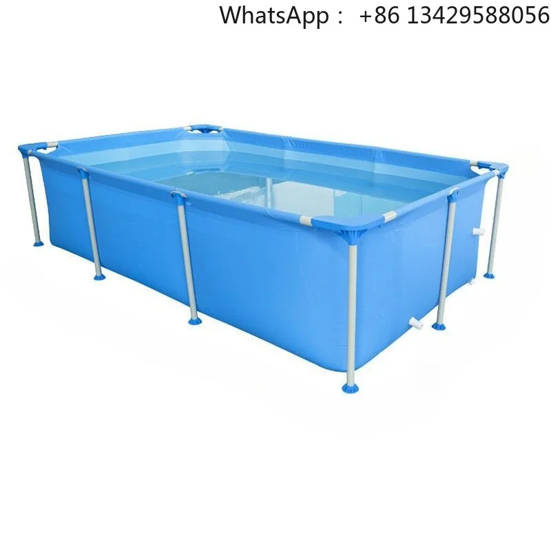 180cm/220cm/260cm/300cm Large Rectangular Portable Swimming Pool Frames, Ideal for Outdoor Water Activities in The Back Garden