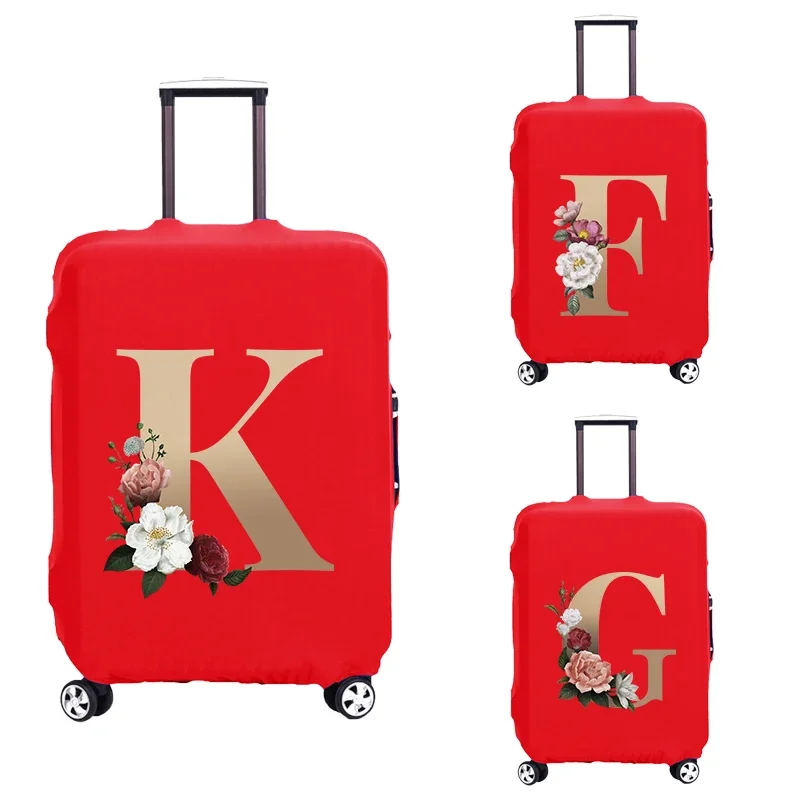 

Gold Letter Printed Travel Elastic Luggage Protective Cover Fashion Case Suitcase Fit 18-32 Trolley Baggage Covers Dust Cover