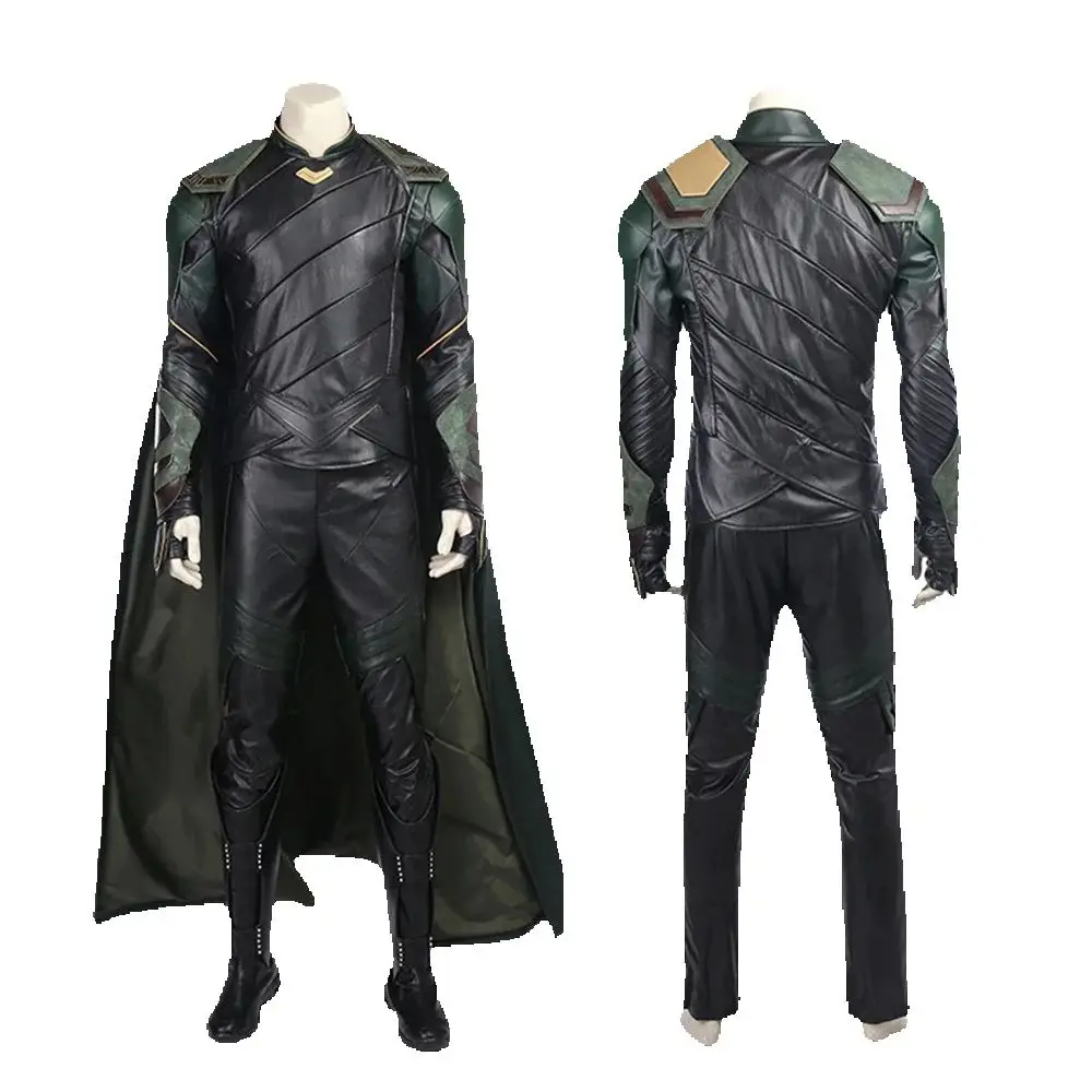 

Movie Loki Cosplay Costume Men Battle Suit with Cape Halloween Carnival Party Outfits
