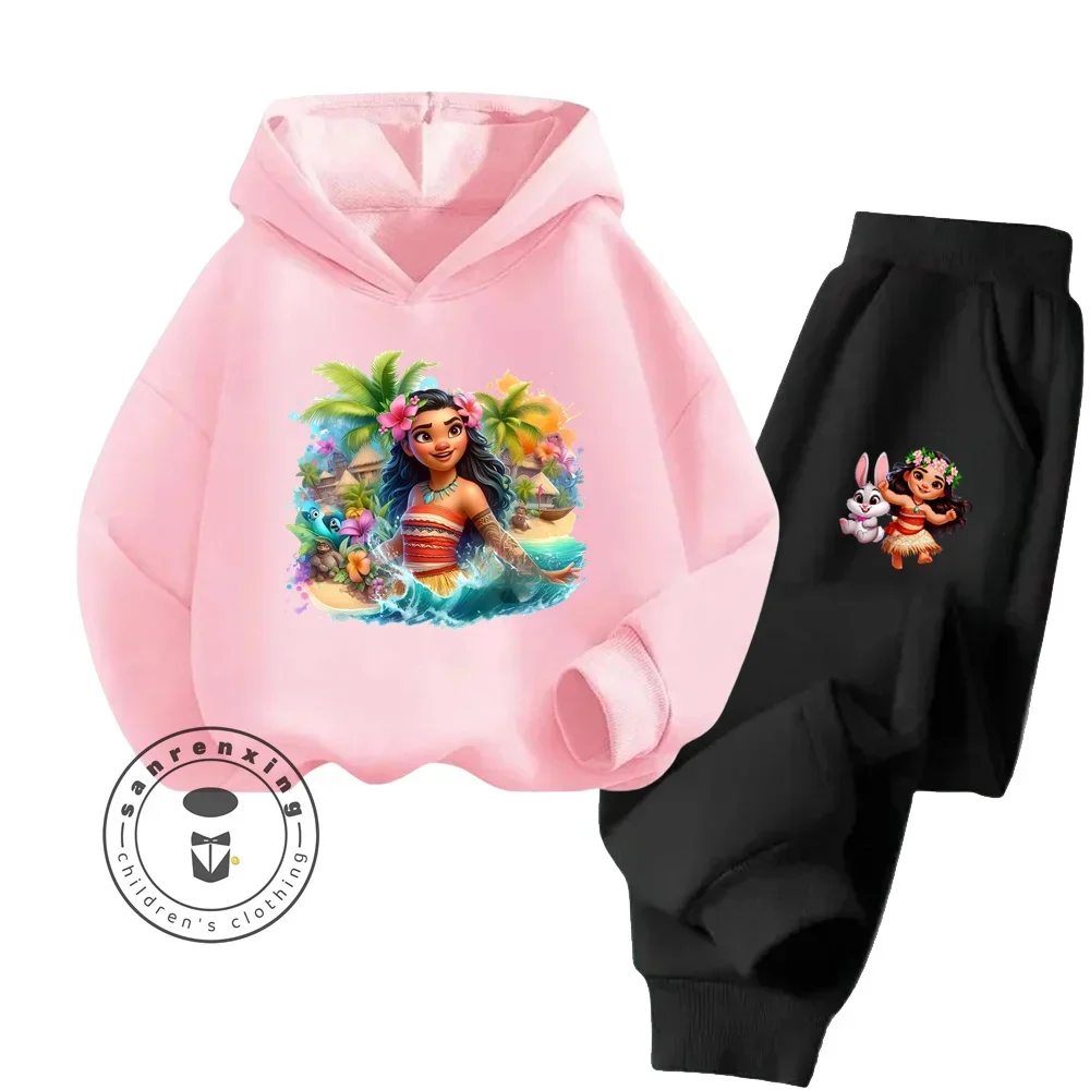 Moana Cartoon Cozy Long Sleeve Collection Affordable Loose Fit Easy Care Playful Designs Suitable Boy Girl Fall Winter Tracksuit