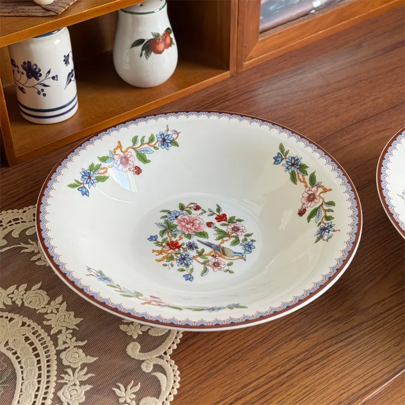 Bone Porcelain Western Dinner Plate Creative Steak Flat Plate Tableware Ceramic Plate Household Hotel Place Platform Inter-disc