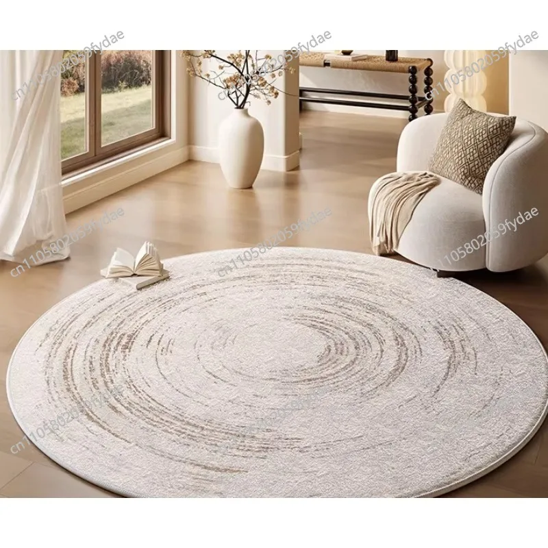 Round Rug, Wipeable Bedside Chair Mat for Bedroom Wardrobe Rocking Chair Rug