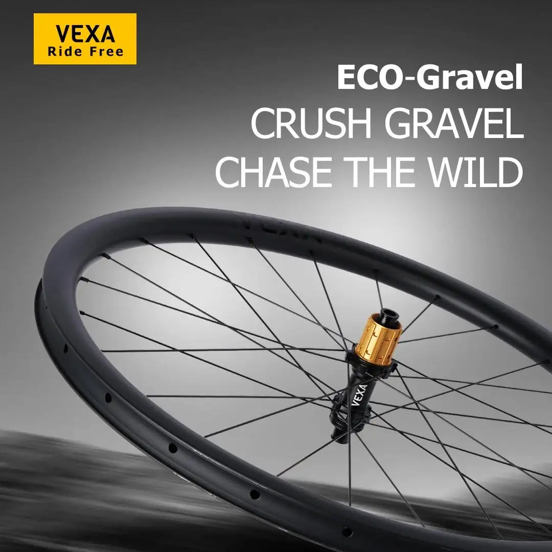 

VEXA ECO Gravel Road 700C Carbon Fiber Wheelset, 36T Ratchet Hub, CHIPRO Steel Bearing, 35/40/45mm Depth