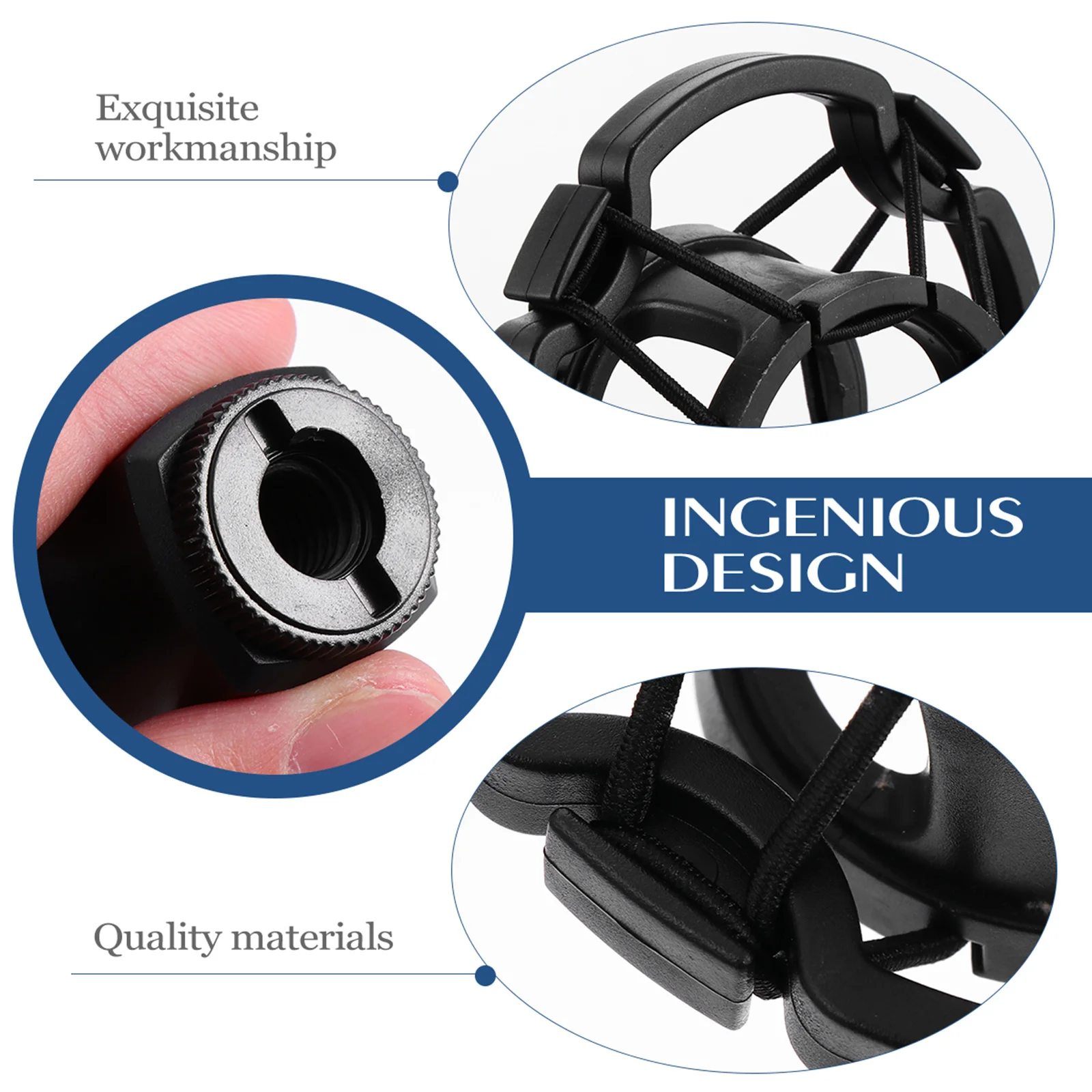 

Mic Anti-Vibration Suspension Clip Durable Plastic Condenser Microphone Stable Vibration Reduction Studio Recording