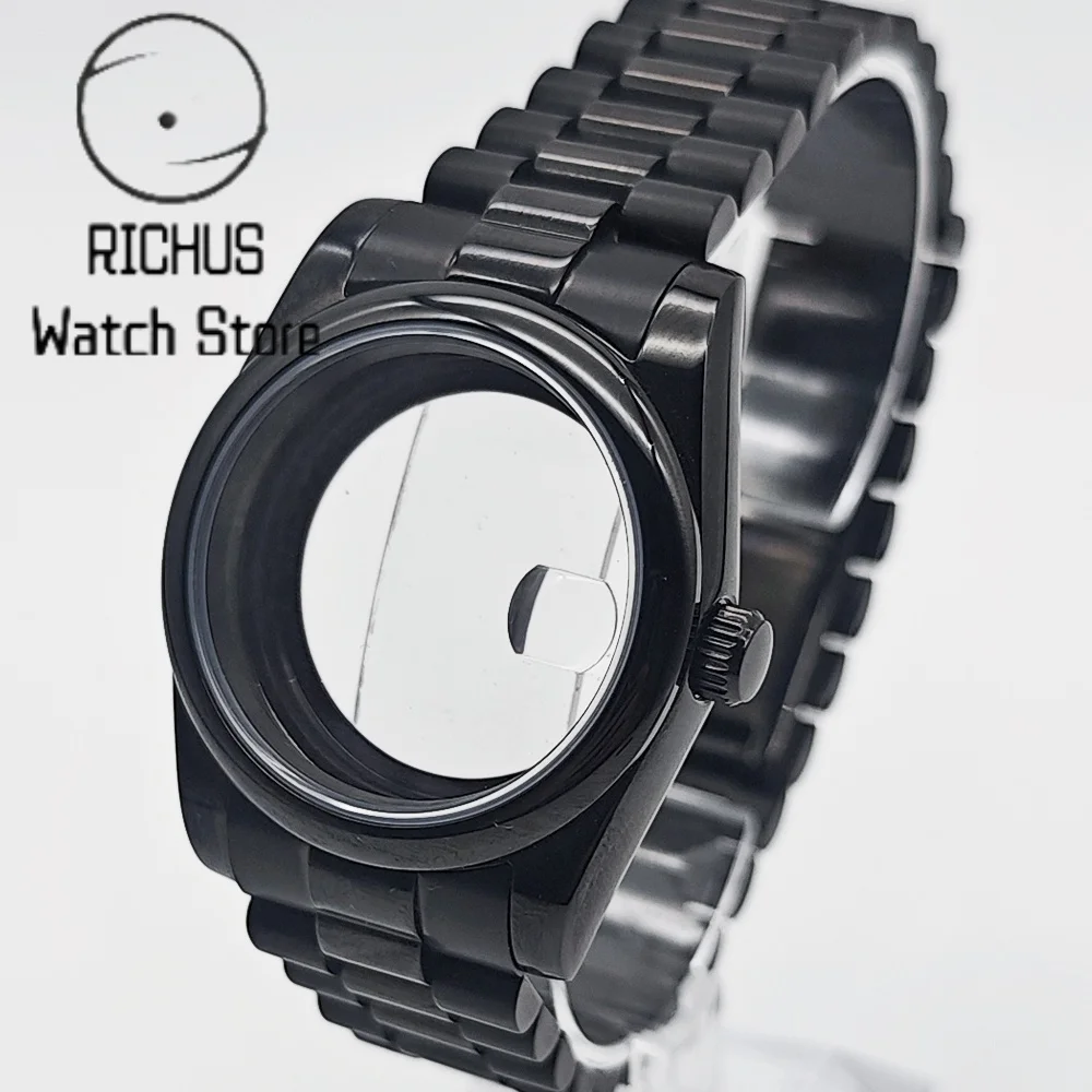 

Черный корпус RICHUS NH35, сапфировое стекло, 36 мм/39 мм, подходит для NH35 NH36 ETA2824 2836 Miyota8215 PT5000, аксессуары для спортивных часов