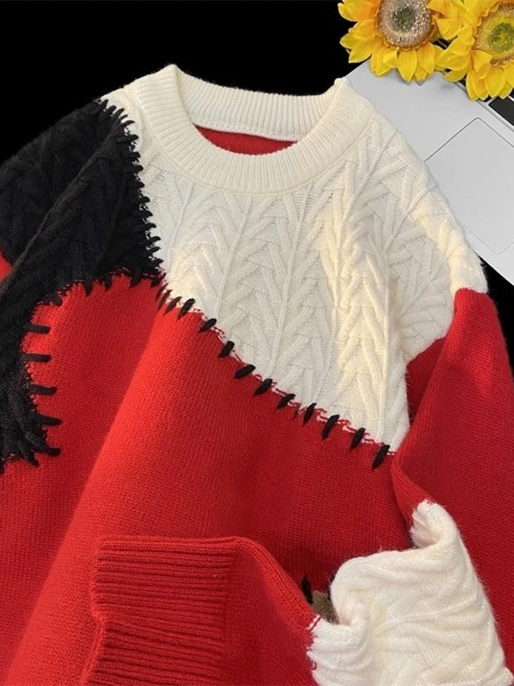 

Men's Thiened Long Sve round Ne Knitted Sweater Winter Inner Wear American Retro Color Blo Base irt Casual Comfort...