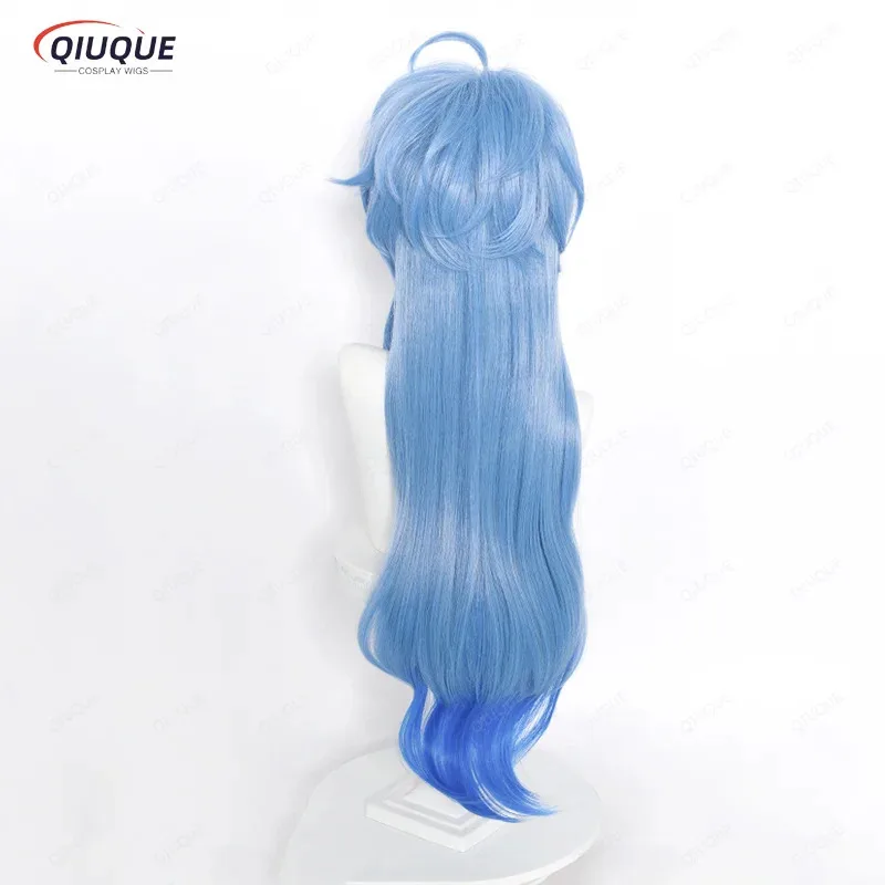 LQGame Impact Ganyu Cosplay Wig High Temperature Resistant Ironable Anim Blue Gradient Wigs For Gan yu Cosplay + Wig Cap