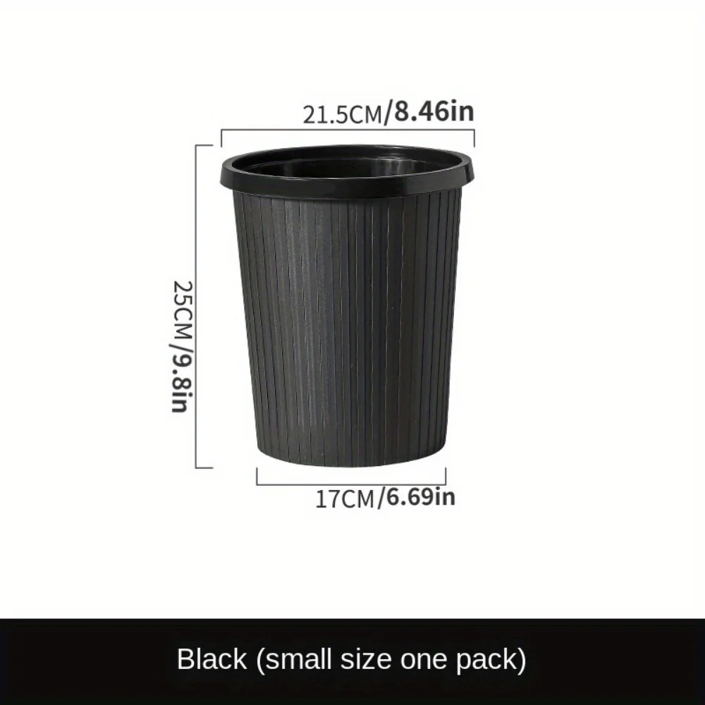 Creative and minimalist trash can household uncovered pressure ring paper basket large kitchen bathroom living room striped