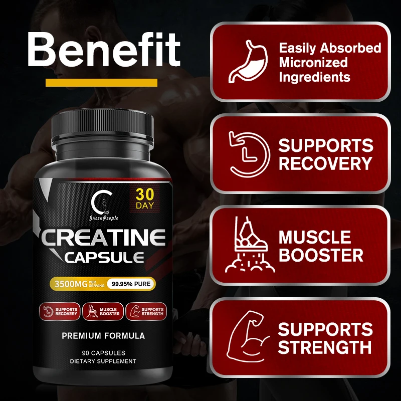 GPGP Greenpeople Creatine Monohydrate Capsules Energy supplement Muscle&Performance Enhancement Fitness&Muscle Enhancing Capsule