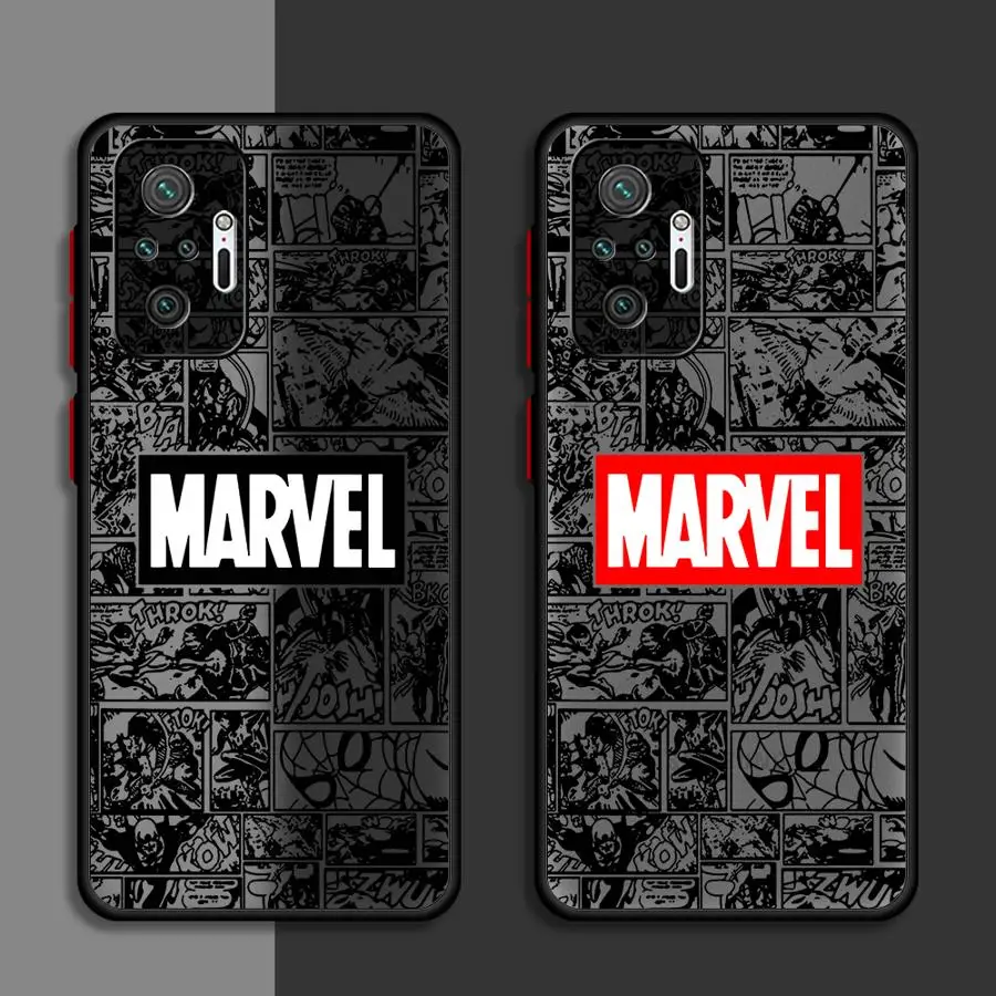 เคสโทรศัพท์มือถือลายโลโก้ Marvel สำหรับ Xiaomi Redmi Note 9S 10S 12S 11S 10 Lite 11 12 13 14 Pro Plus