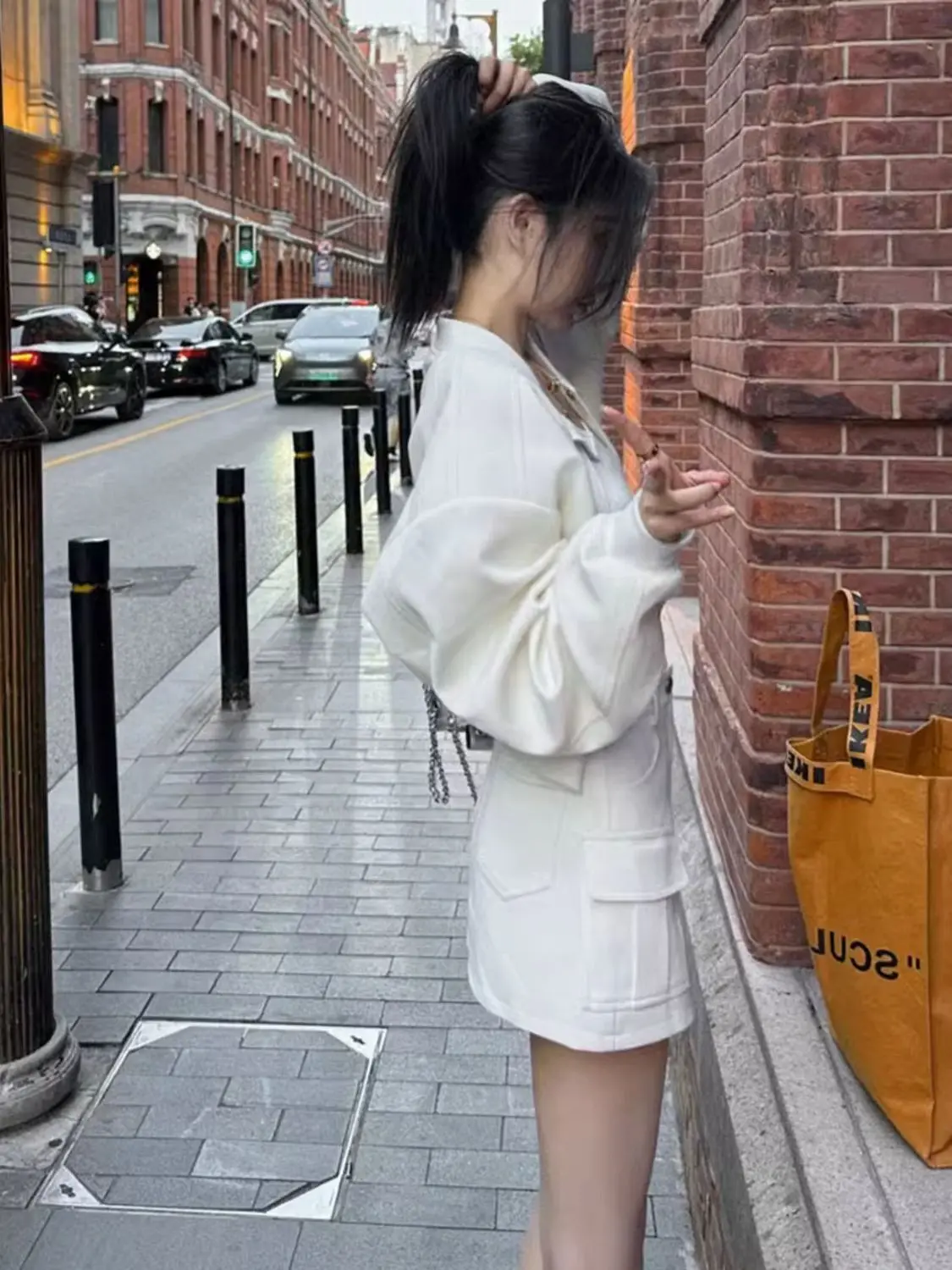 Kurtki Damskie Odzież Damska Moda Koreańska Styl Casual Prosty Czysty Długi Rękaw Oversize Kieszeń Z Przodu Guziki Elastyczny Dół