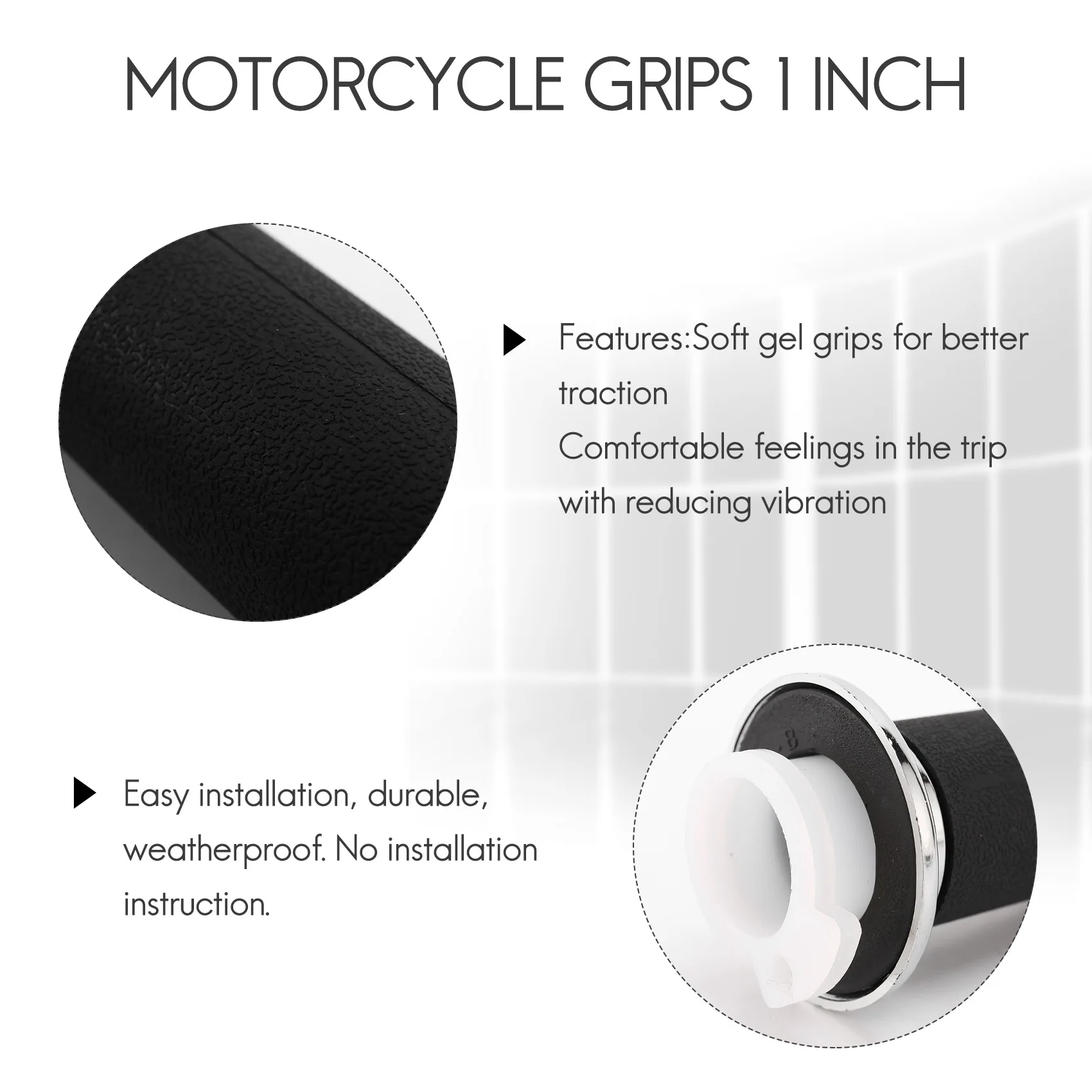 A20K-Motorcycle 1 Inch Hand Grip 25Mm For Honda Shadow VT/XVS 400/600/750/1100/1300 Magna