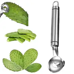 Stainless Steel Cactus Peeler Spoon Spoon Shaped Nopales Peeler for Home Kitchen Manual Tool for Peeling Cactus Leaves Cooking