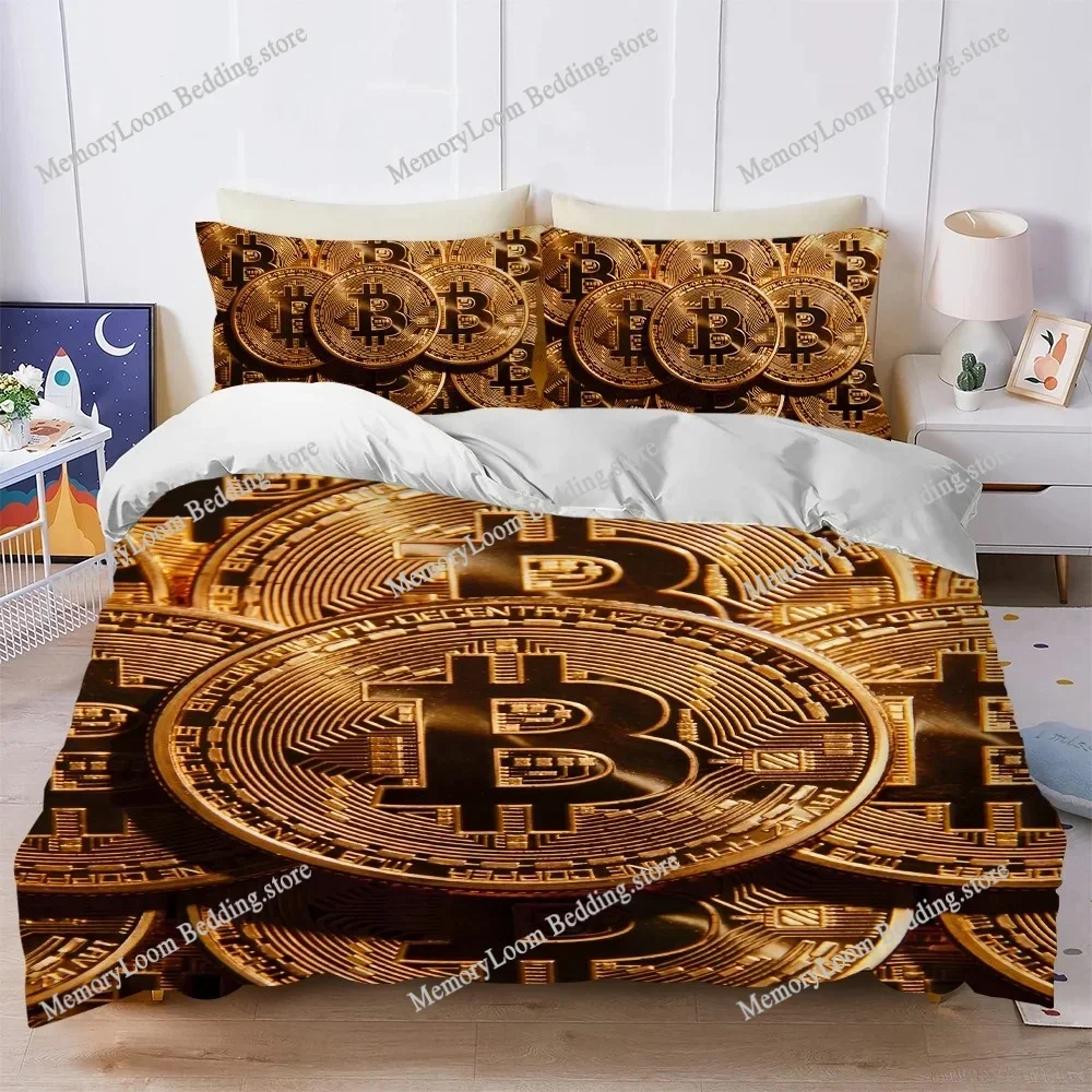 Bitcoin Crypto Cryptocurrency Btc Duvet Cover Set Bedding Soft Laundry Cotton Bed Four Seasons Student Dormitory Luxury Gift9639