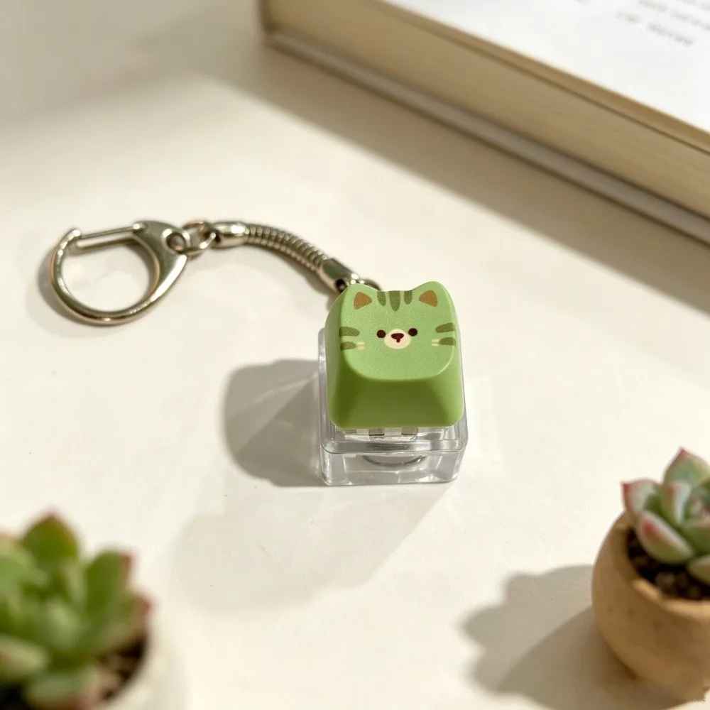 Finger Button Keycap Mechanical Keyboard Keychain Clicker Relax Button Keyboard Fidget Keychain Cute Cat Portable