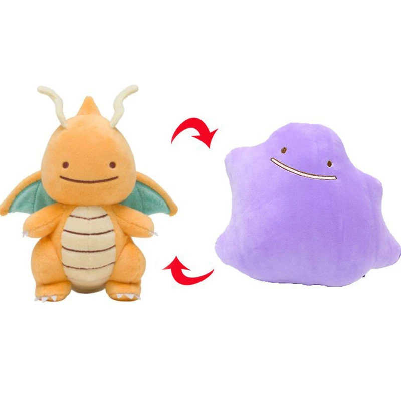Pokemon Anime Reversible Pillow Cushion Plush Toy Ditto Snorlax Lapras Magnemite Trubbish Dragonite Transforming Lap Pet Soft Do