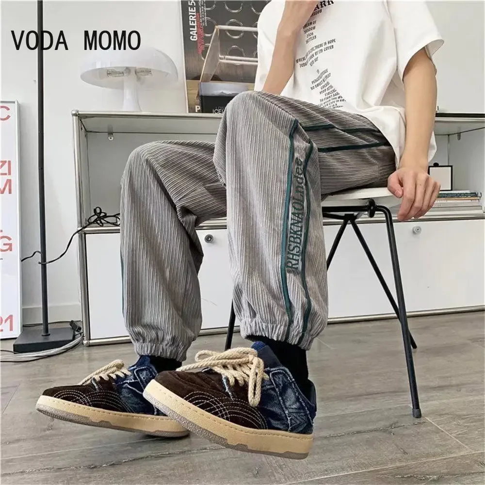 

Corduroy Casual Mens Pants 2022 Korea Style Elastic Waist Winter Pencil Pants Man Overalls Jogging Pants Men Trousers