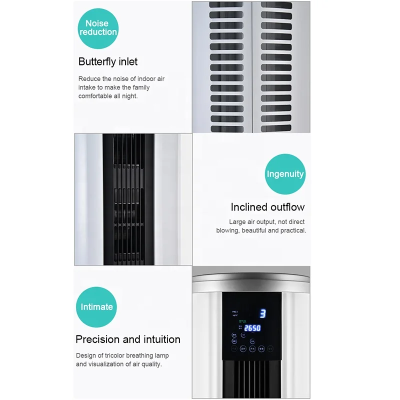 Cylindrical Large Air Purifier For Home Air Freshener Machine With Wifi Wall Mounted Air Purifier For Home Large Room