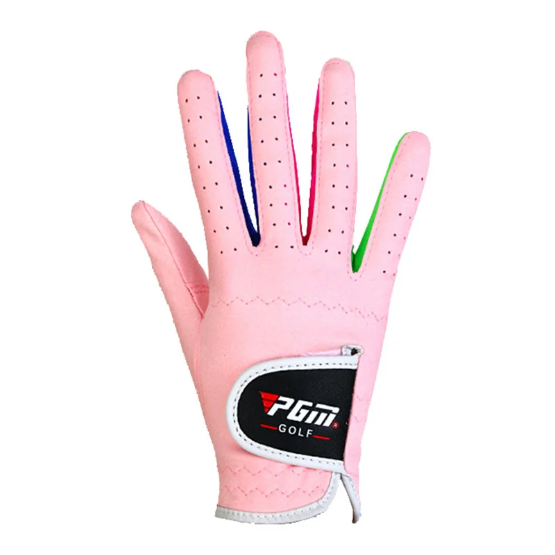 PGM Outdoor Sport Superfine Fiber Cloth Golf Gloves Boys Girls Golf Gloves  Breathable Anti-Slipping Gloves White /Pink