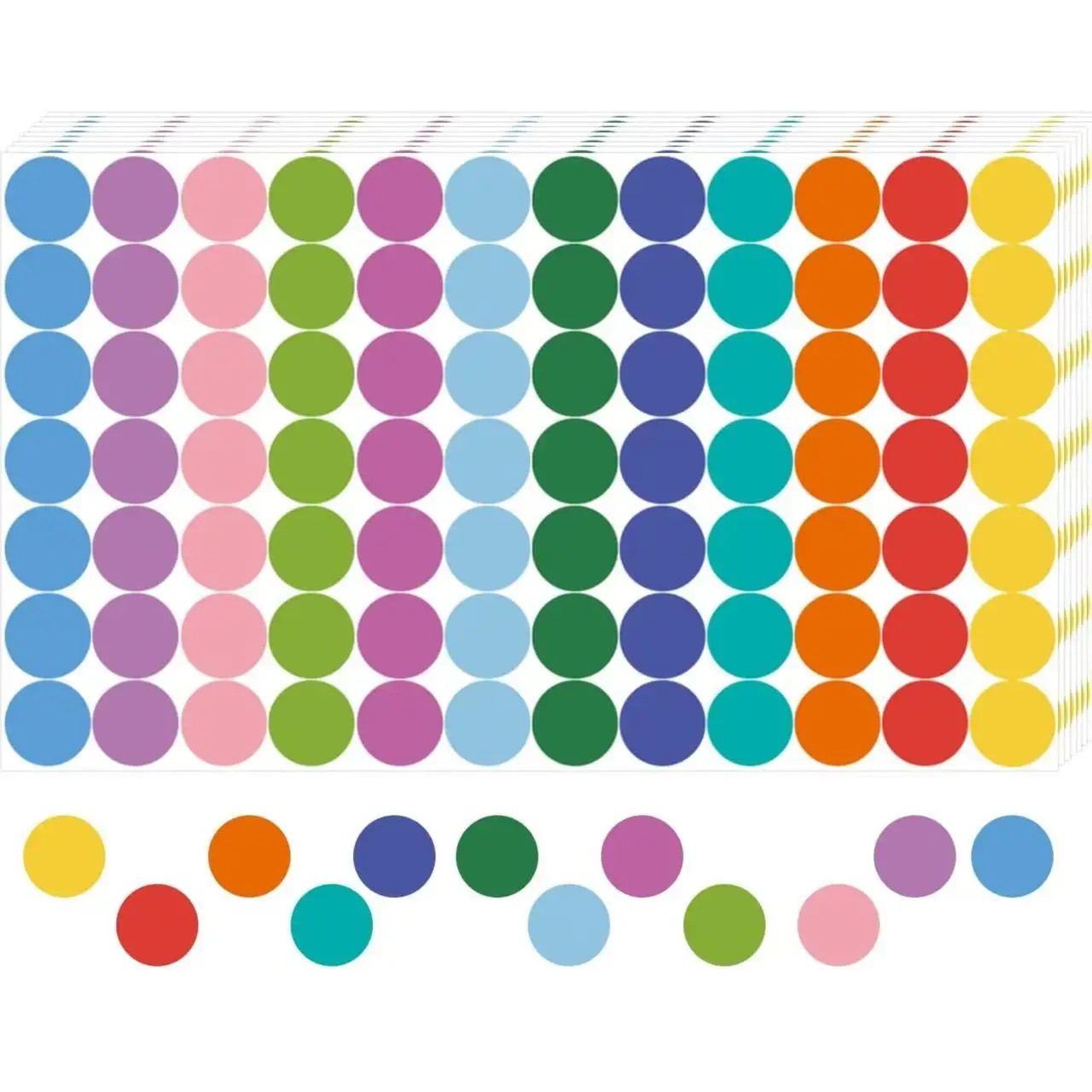 Dot Stickers 0.75 Inch Round, 4200 PCS 12 Colors Circle Stickers for Classroom Teaching, Planner and Office Labeling, 25 Sheets