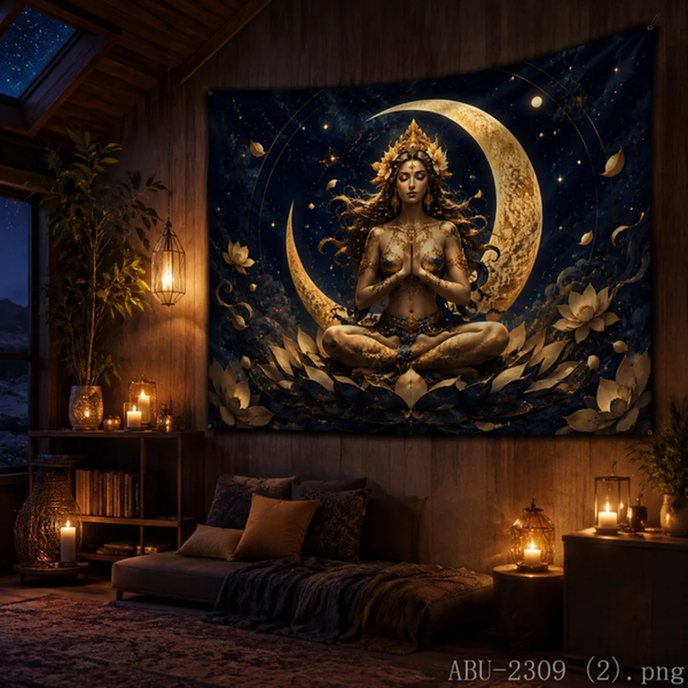 VIKAMA Psychedelic DJ Astronaut Tapestry Vibrant Turntable Nebula Wall Hanging Modern Home Art