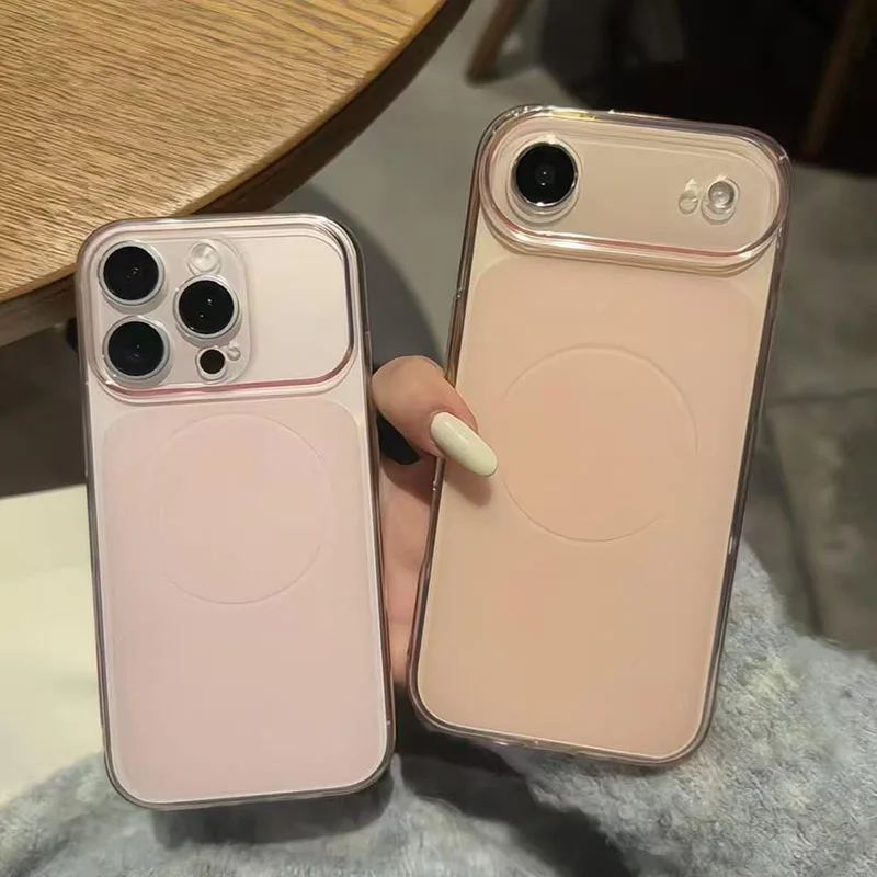 

Luxury for MagSafe Magnetic Silicone Case for iPhone Air 17 Pro Max 16 15 14 13 12 11 Pro Max Plus Clear Lens Protection Cover
