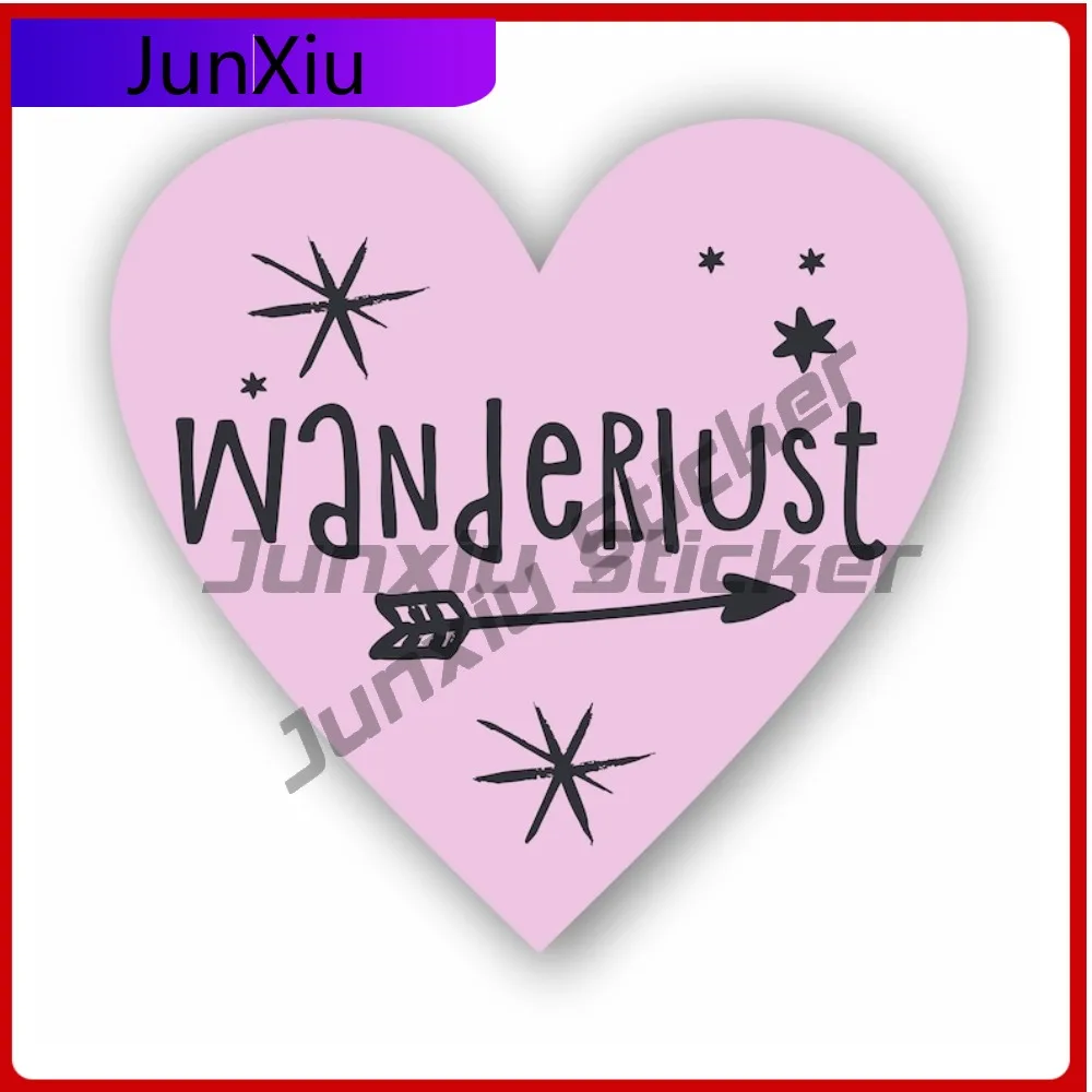 

Wanderlust Heart Sticker Waterproof Scratch-proof Exterior Decal Decoration Pvc Boat Accessories For Auto Cars Trucks Bumper Suv