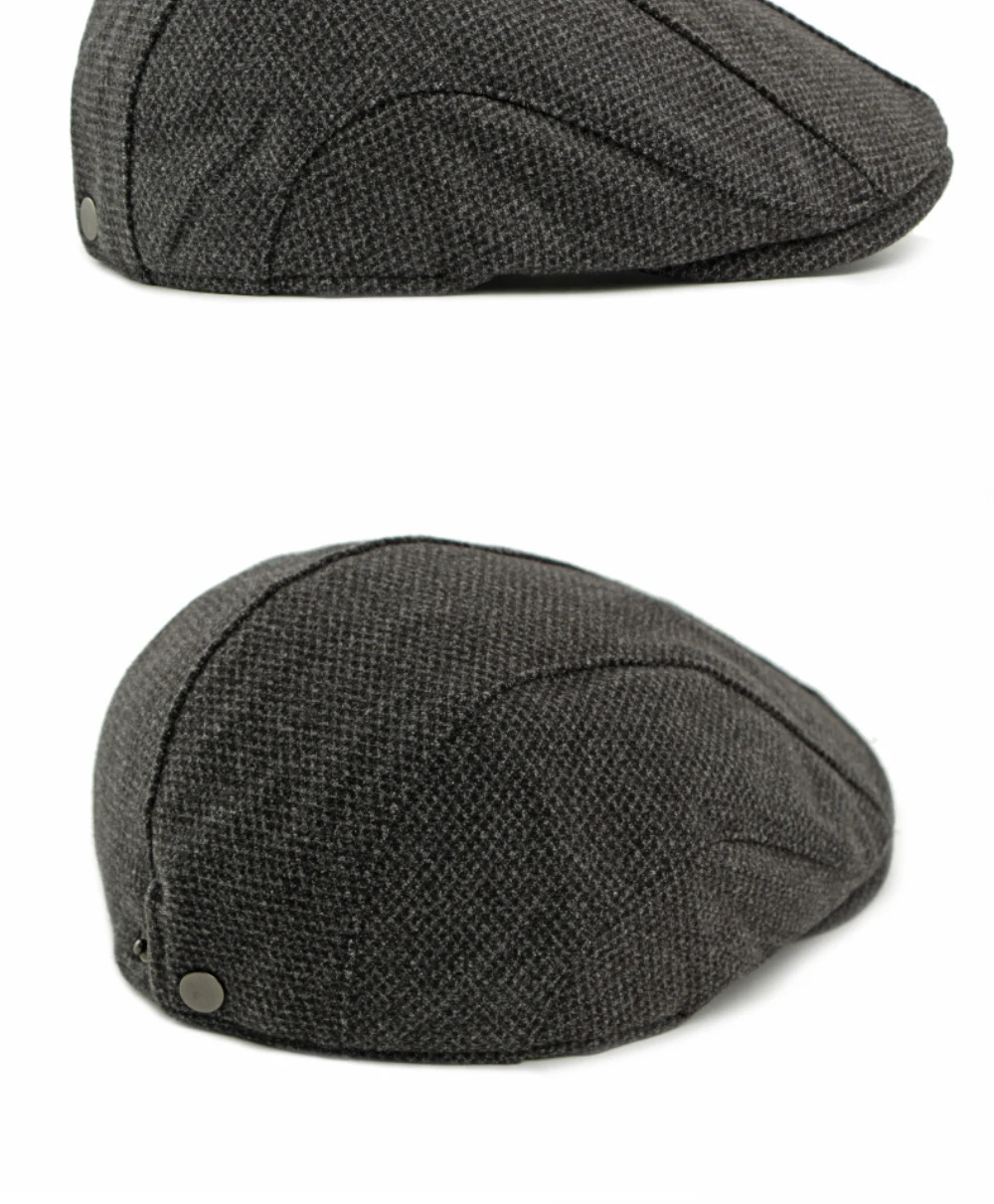 HT4936 Baskenmütze für Männer Frauen Herbst Winter Wolle Baskenmütze Männlich Weiblich Ivy Flache Kappe Vintage Künstler Maler Hut Einstellbare Baskenmütze Kappe – Detail 13