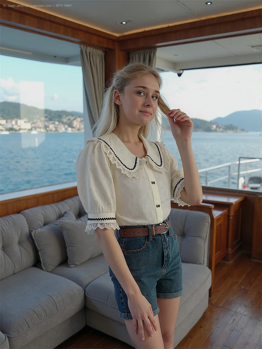 لطيف الدانتيل قمصان الفتيات البلوزات الملابس للنساء الصيف بلايز الخطوط الطويلة عيد الحب Bodycon عمال عادية واسعة استرخاء مزيج Ins