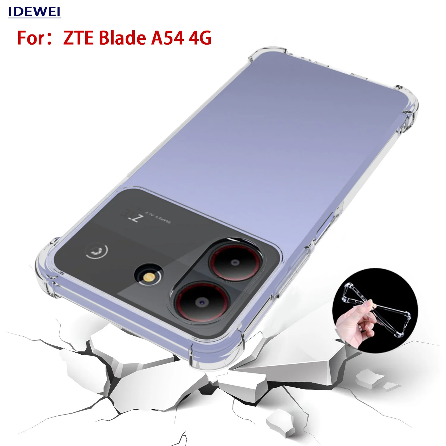 ZTE Blade A54 4G Case Airbag Silicone TPU Bumper Shockproof Clear Back Cover Soft Phone Case for ZTE Blade A54 BladeA54 4G