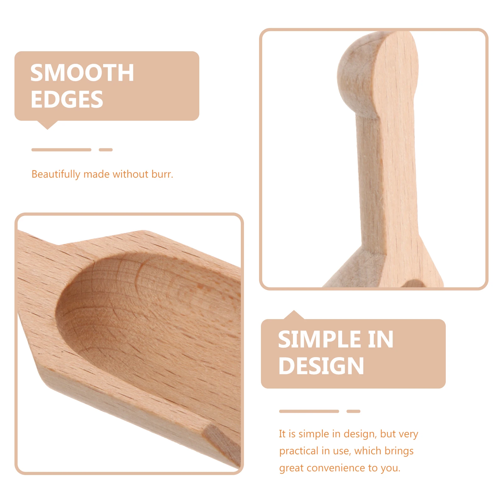 

5Pcs Wooden Measuring Spoons Eco-Friendly Tea Leaf Scoops Small Salt Powder Spoons for Home Cooking