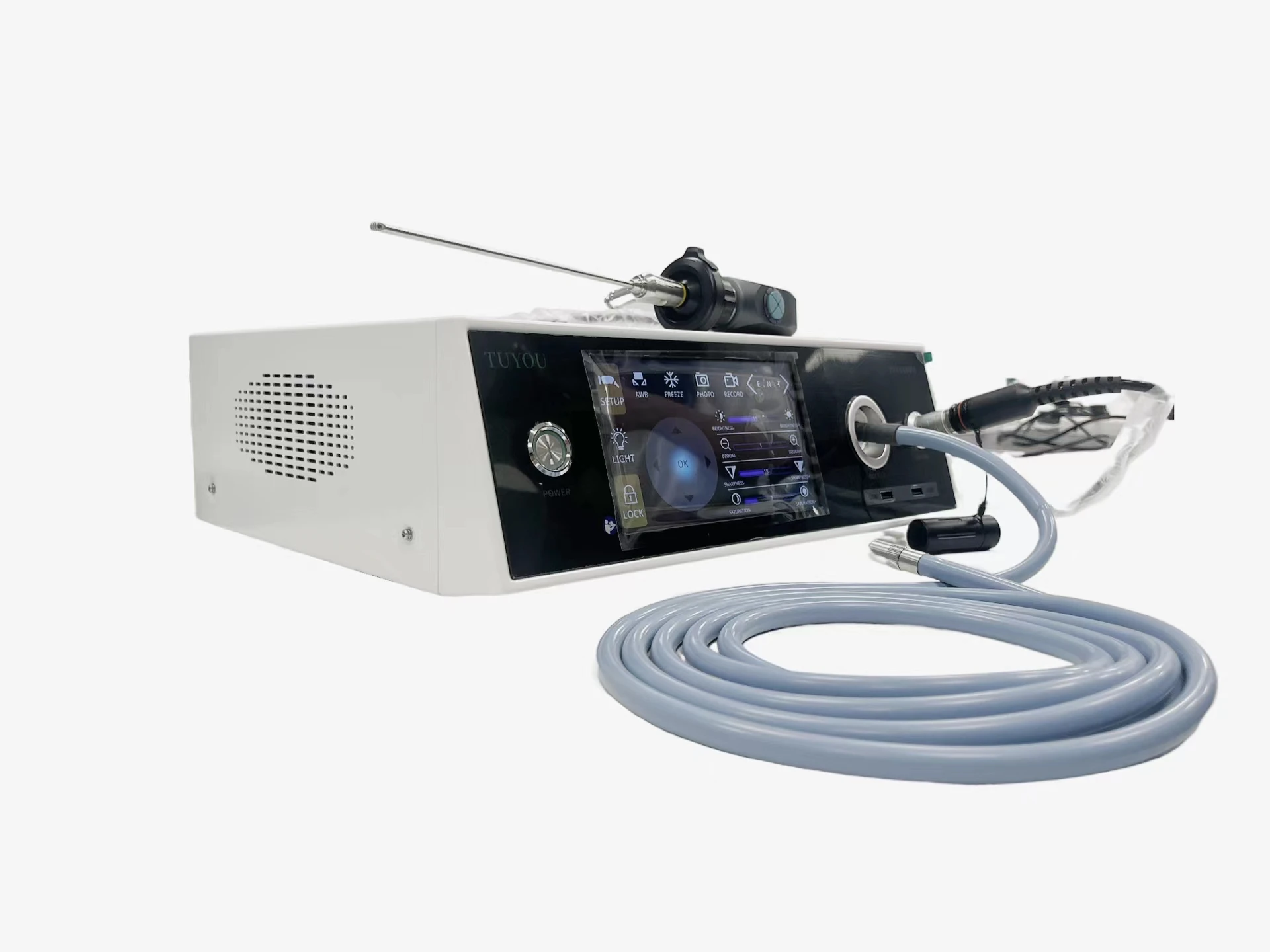 Full HD Medical Touch monitor Endoscope Record function built in Light Srouce All In One Endoscopic For Surgery