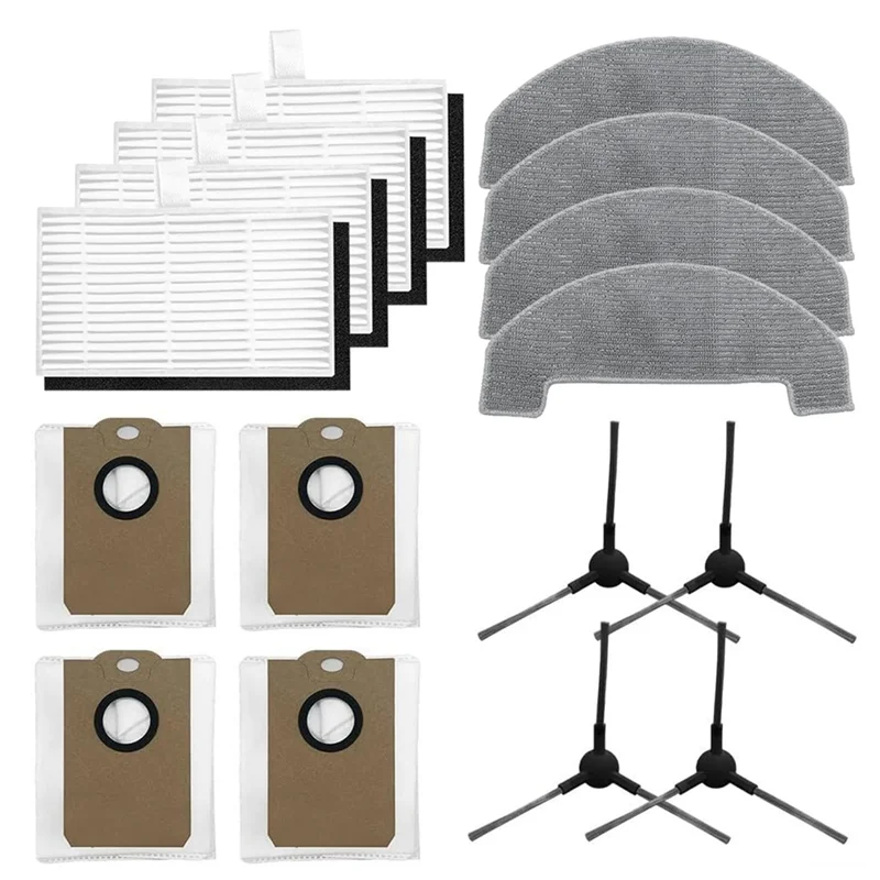 

【A88X】Комплект для замены аксессуаров для робота-пылесоса MONSGA MS1 MAX - 16 предметов, включая фильтры, боковые щетки, салфетки для влажной уборки, мешки для сбора пыли.