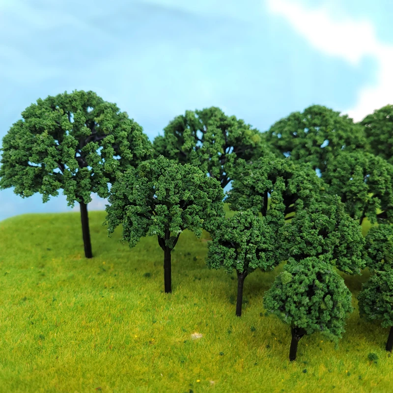 30Pcs 3-7Cm Model Boom Mini Lush Bal Boom Model Militaire Zand Tafel Landschapsarchitectuur Veld Boomstam diy Handgemaakte Materiaal Decor