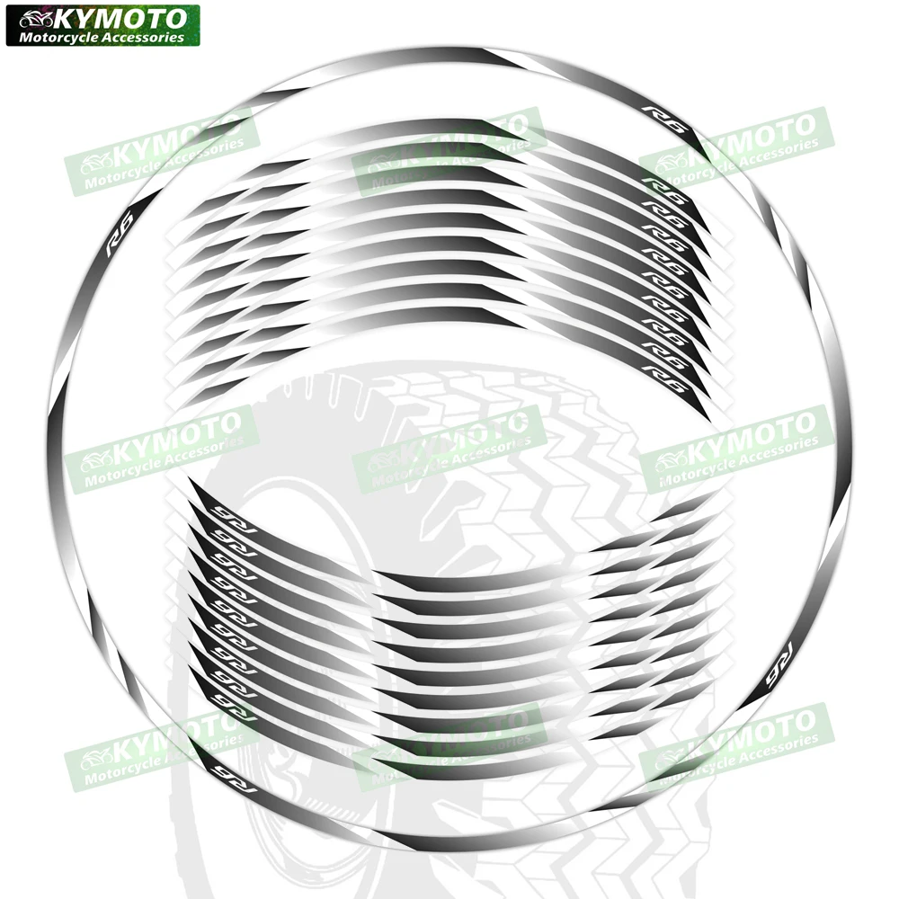 

Аксессуары для мотоциклов YZF R6 R 6, 17-дюймовые наклейки на передние и задние колеса, обтекатель ступицы колеса, модифицированные светоотражающие полосы, наклейки