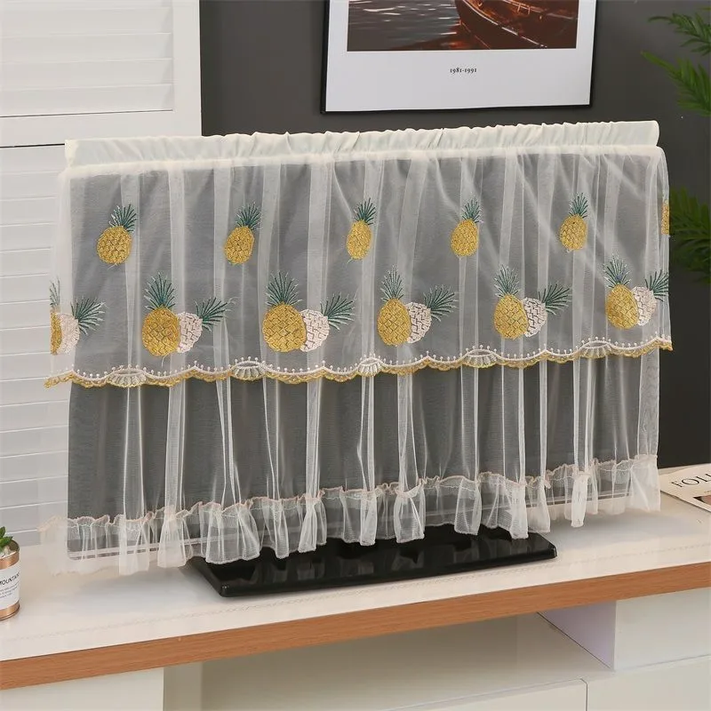 المنزل تلفاز LCD غطاء غبار معلقة نوع دون خلع غطاء الغبار القماش الدانتيل القماش للتلفزيون المنزلي غطاء غبار ZG317 #3