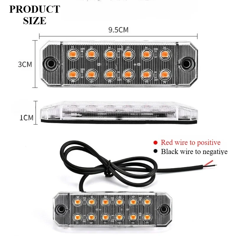 1 قطعة العالمي مكافحة تحذير LED ضوء إحترافي الطوارئ ضوء وماض لسيارة دراجة نارية شاحنة فان #6