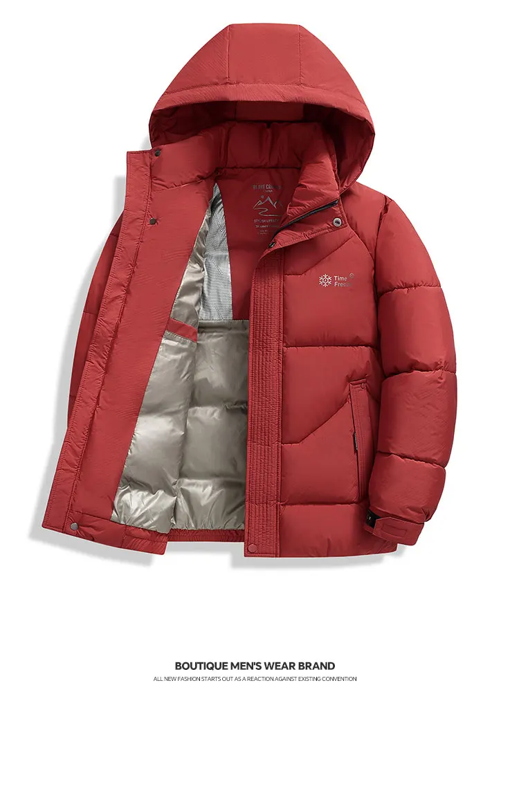 New Windproof Thickening Men Tops Outdoors Loose Versatile Comfort Keep Warm Coats Winter Fashion Casual Solid Hooded Parka Men