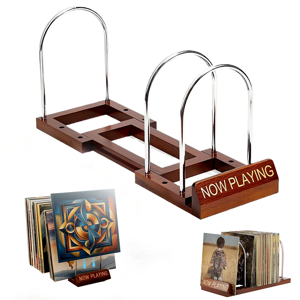 Soporte para discos de vinilo, tablero de mesa de madera, estante para discos de vinilo, soporte para discos de vinilo, almacenamiento de vinilos, estantería para álbumes de vinilo