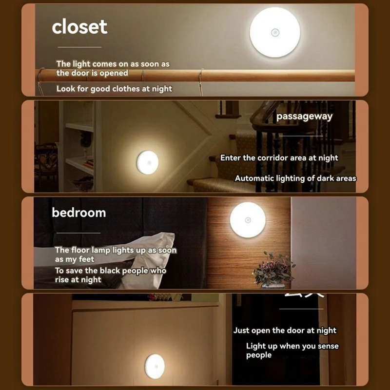 ABUL-Night Light Motion Sensor Night Light ไร้สาย LED มือถือ Stick ห้องครัวโคมไฟข้างเตียง