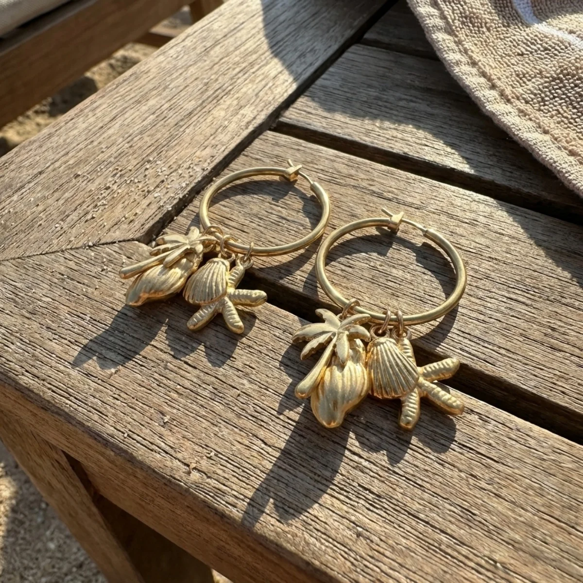 Sommerliche Metall-Kokosnussbaum-Muschel-Seestern-Ohrringe mit Quasten für Damen und Herren, Ozean-Strand-Ohrringe, modischer Urlaubsschmuck – Detail 13