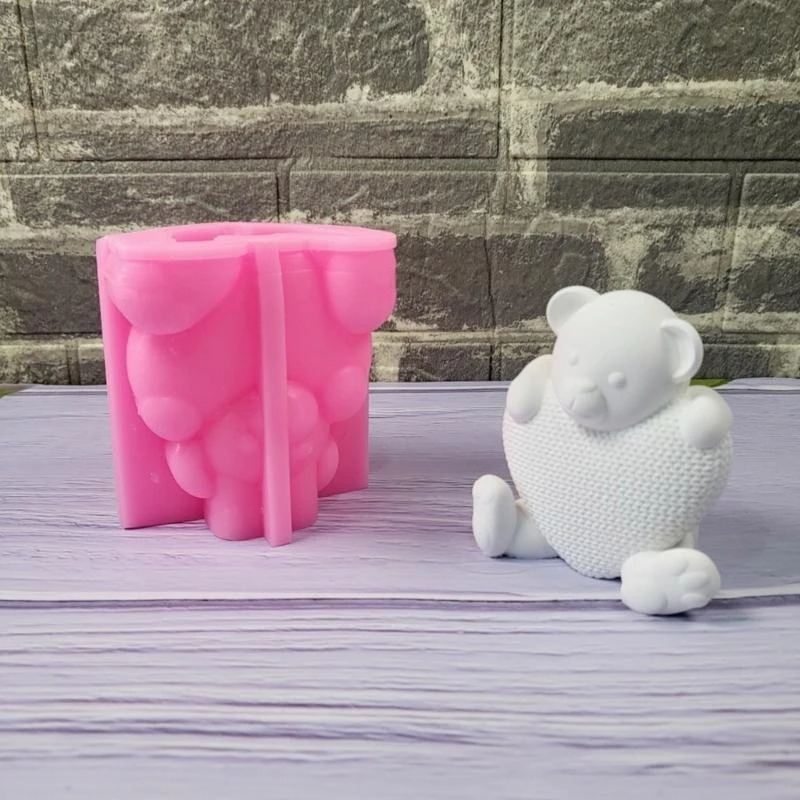 

Crochet Heart Bear Silicone Molds Silicone Soap Molds for Handmade Soap Fondant Silicone Mould Epoxy Resin high quality