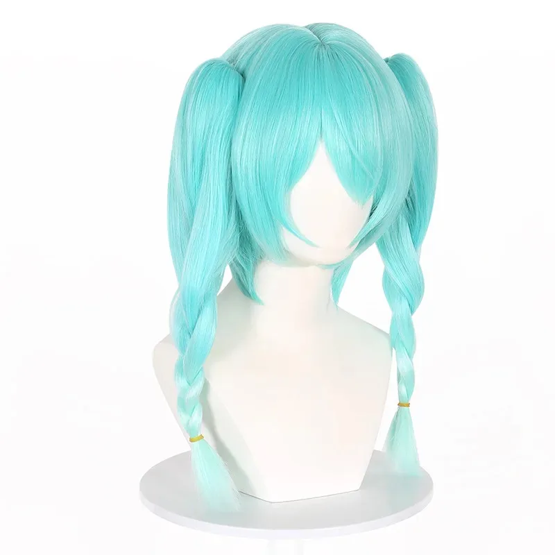

MikuHatsune Cute Bunny Girl Cosplay Wig Synthetic Cyan Double Ponytail Short Straight Wig Anime Coser Cute Girl Wig Daily Party