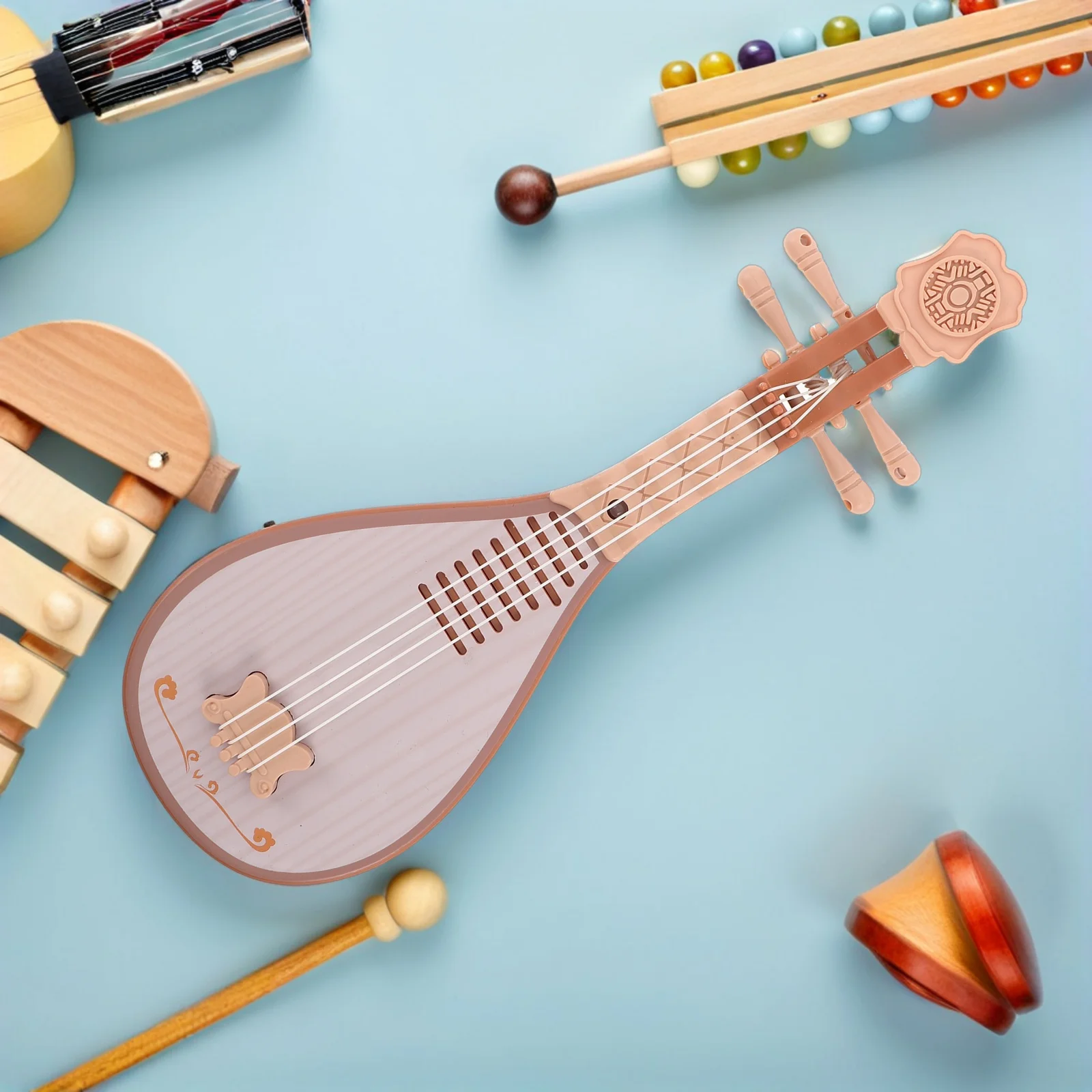 Pipa de simulación para niños: instrumento de cuerda chino realista, música ligera para el hogar, escuela, puesta en escena, accesorio fotográfico