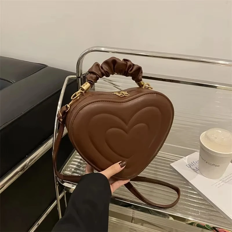 

Casual Fashion Trendy Single Shoulder Bag Retro Winter Small Women's Bag Hot Sale Of The Season New Quality Slanting Heart Shape
