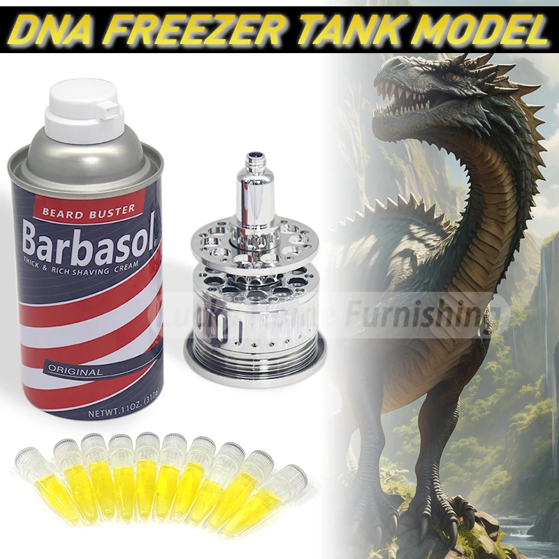 الحديقة الجوراسية الفيلم الدعامة سطح المكتب زخرفة Barbasol دينيس نيدري ديناصور DNA أنبوب جرة علبة الديكور زينة عيد الميلاد الهدايا #2